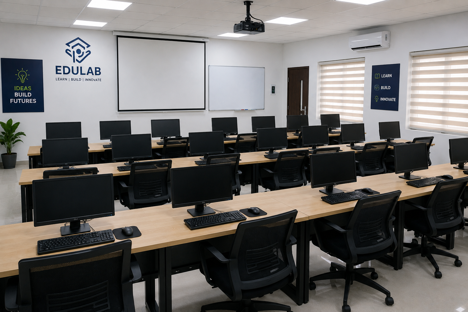 Students learning with computers